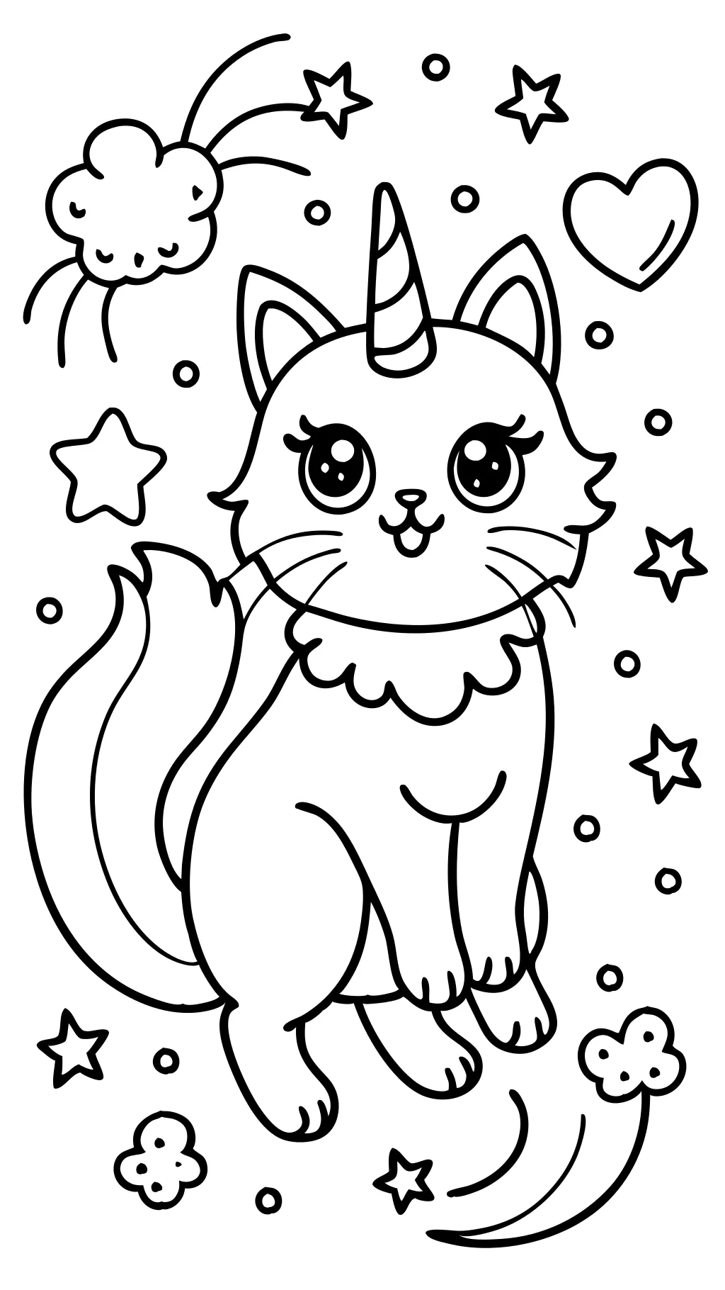 unicorn kitty coloring page